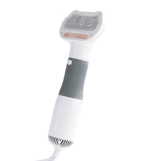 Grey 3-in-1 Pet Hair Dryer with Brush | Portable Quiet | 3 Heat Settings | Dog & Cat