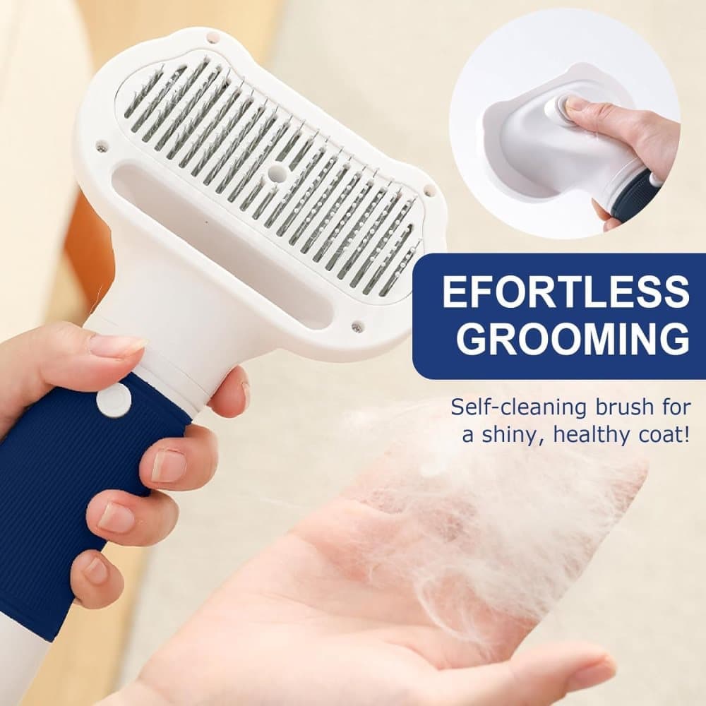 Blue 3-in-1 Pet Hair Dryer with Brush | Portable Quiet | 3 Heat Settings | Dog & Cat