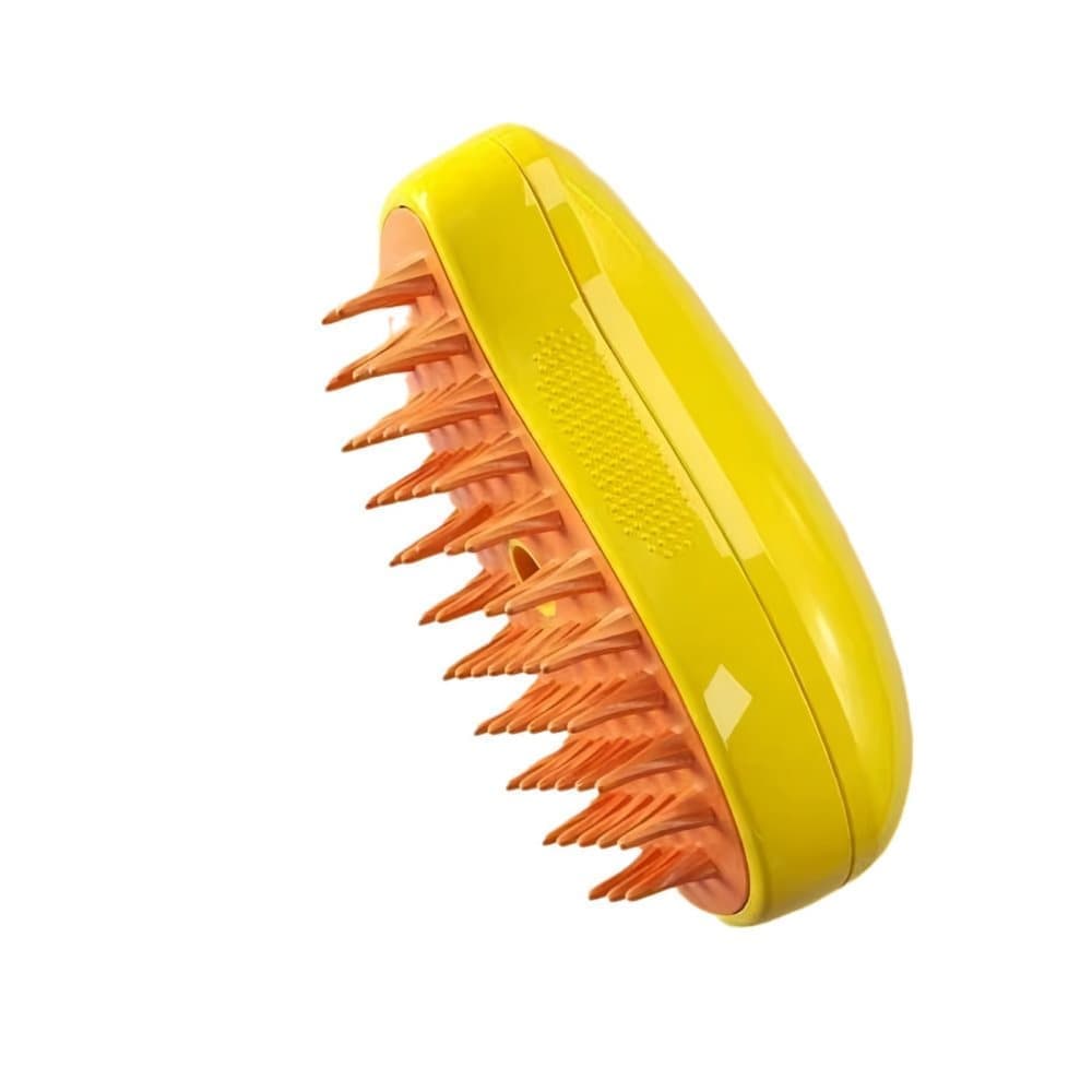 Yellow Multifunctional Pet Steam Grooming Brush | Massage, Clean & Detangle | Cats & Dogs