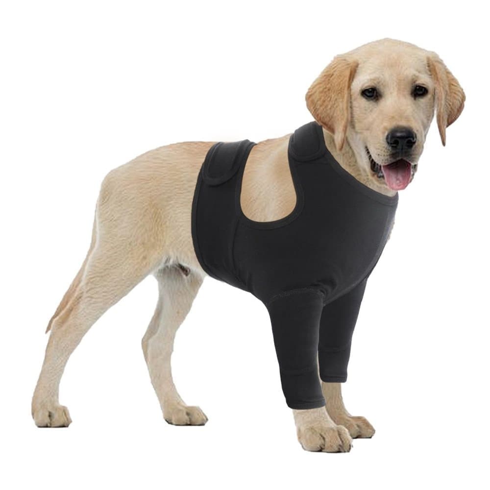 Black Dog Elbow Protector XL | Breathable Elastic Post-Surgery Sleeve | Prevents Licking