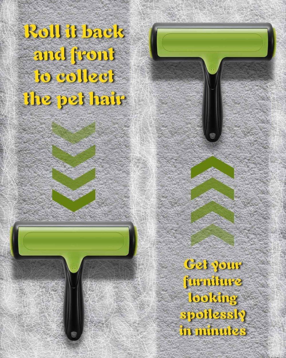 Light Blue Reusable Pet Fur Remover Roller | Dogs & Cats | Bed, Sofa & Carpet