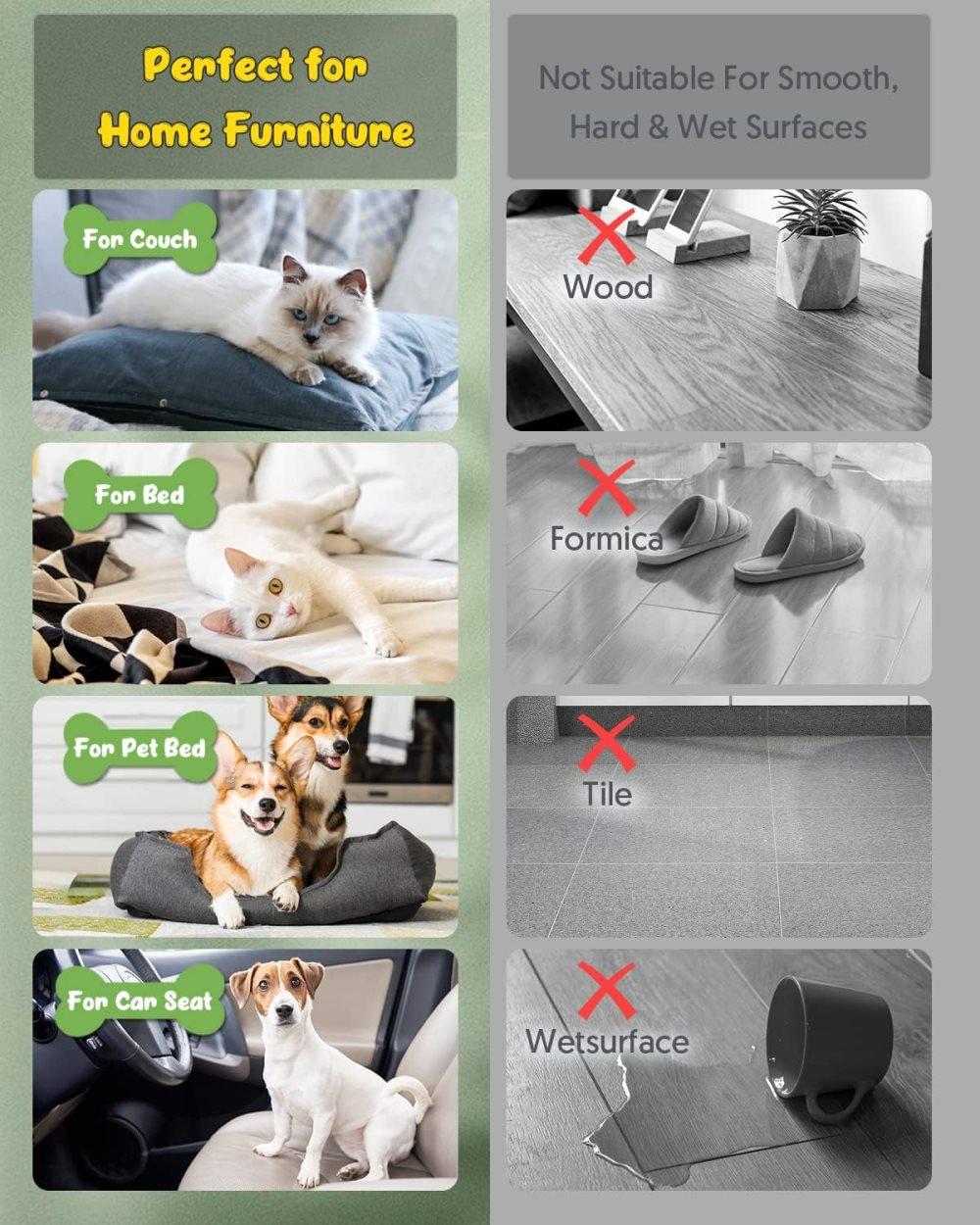 Light Blue Reusable Pet Fur Remover Roller | Dogs & Cats | Bed, Sofa & Carpet