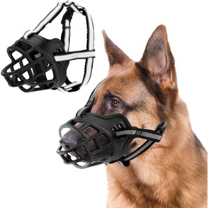 Dog Muzzle with Breathable Mesh and Nylon Headband for Small Medium