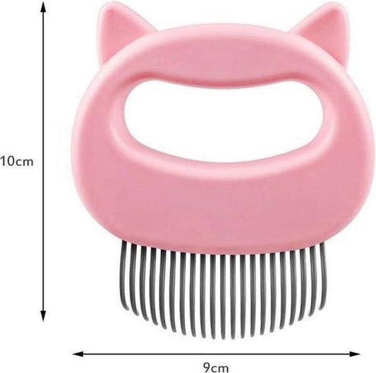Pink Cat Grooming Comb | Elastic Teeth
