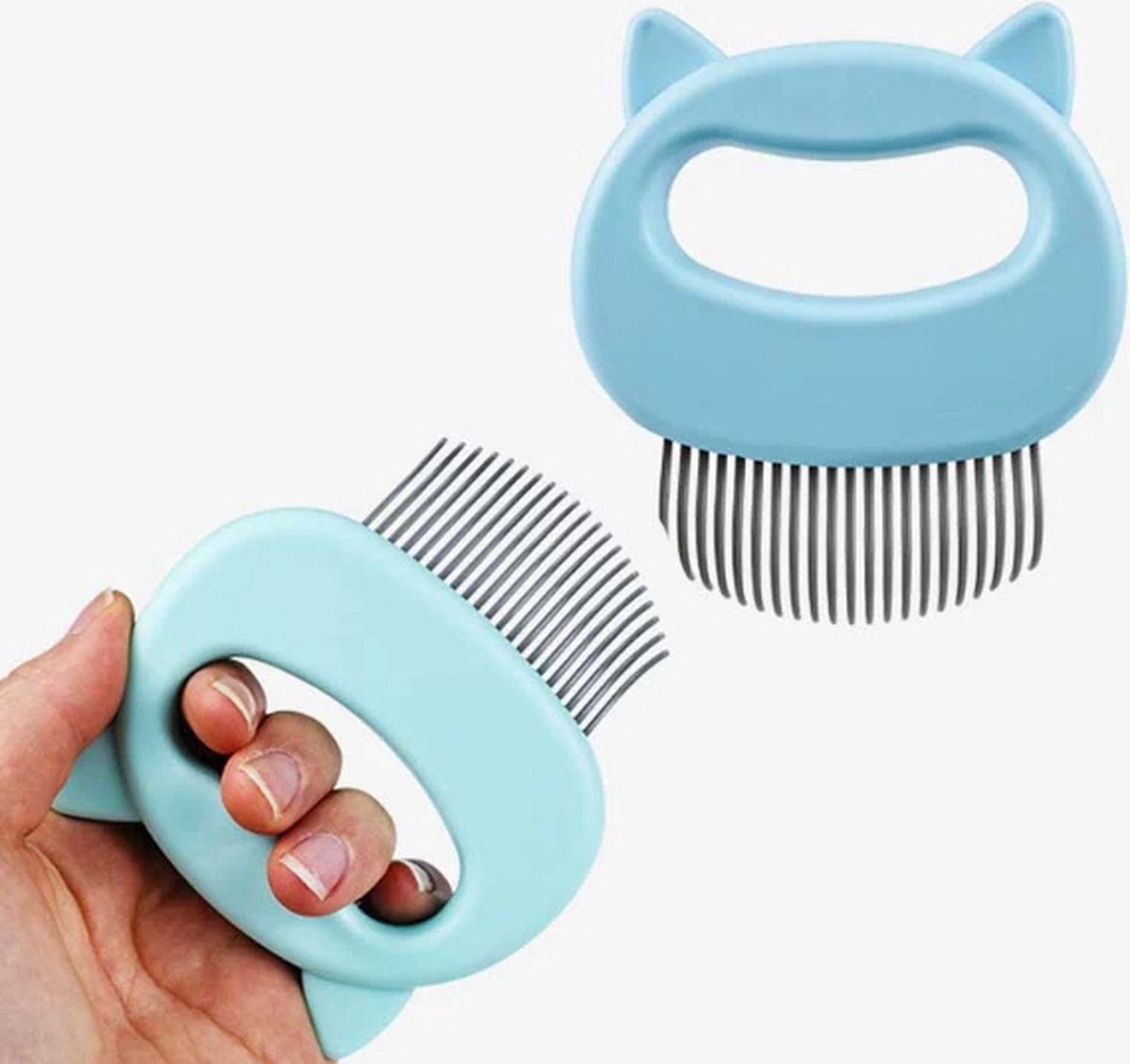 Pink Cat Grooming Comb | Elastic Teeth | Gentle Detangling & Fur Removal