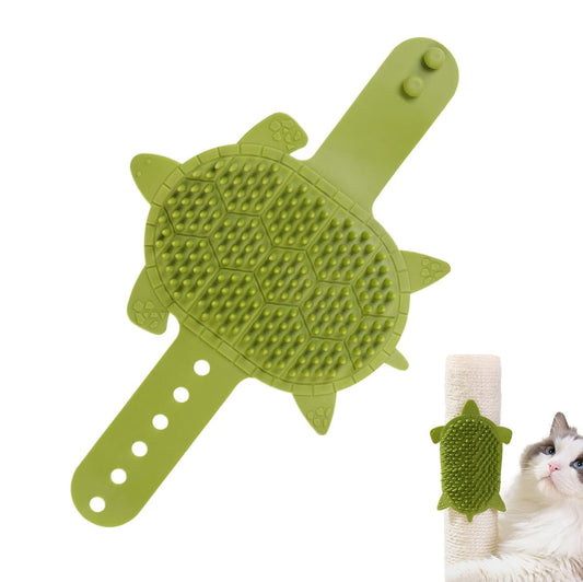 Corner Self-Grooming Brush for Cats | 203-Tooth Deshedding & Massager | Removable Storage Tray