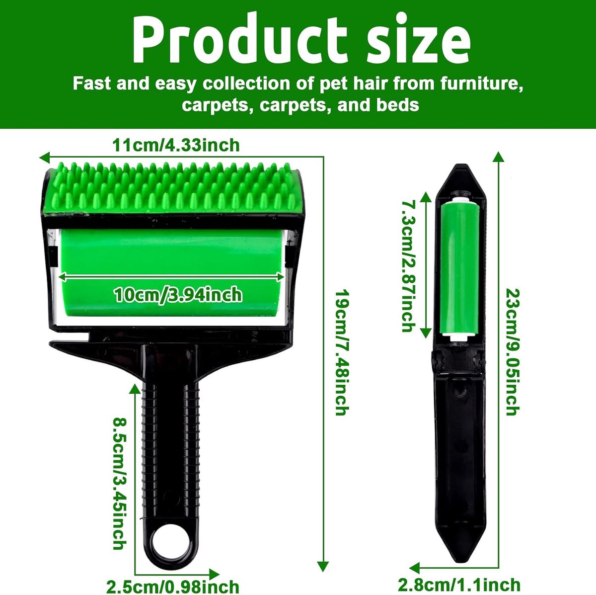 3-in-1 Reusable Silicone Pet Fur Lint Roller | Washable | Sofa Carpet Clothing
