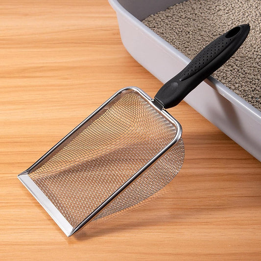 Ergonomic Stainless Steel Cat Litter Scoop