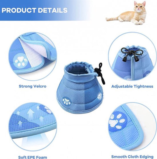 Blue Size L Soft Adjustable Cat Recovery Collar