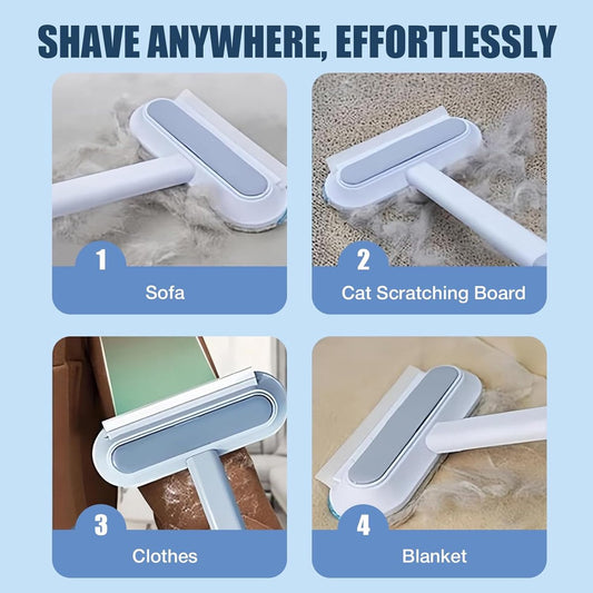 Pet Hair Remover 4-in-1 | 45x18cm Long Handle | Reusable | Dogs & Cats
