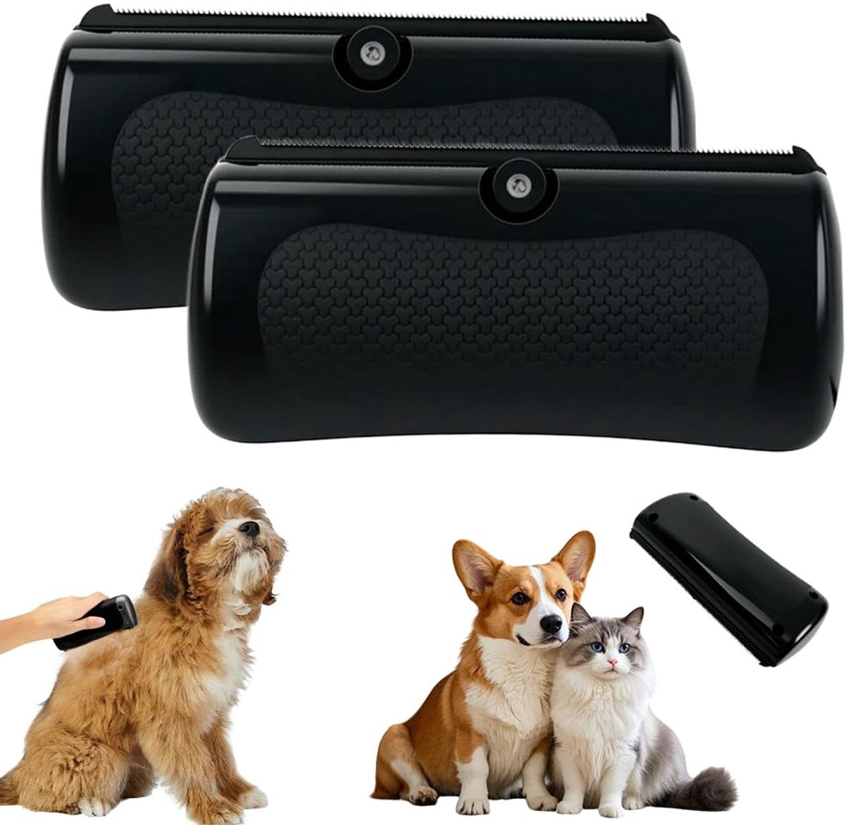 2-Piece Detangling Blade & Undercoat Deshedding Comb | Dog & Cat Grooming Brush