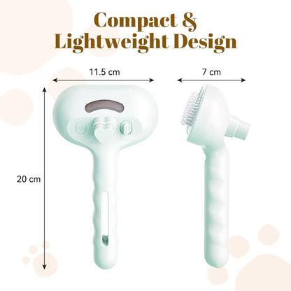 White 3-in-1 Pet Steam Brush & Spray Shedding Comb | Dog & Cat