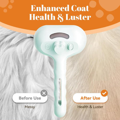 White 3-in-1 Pet Steam Brush & Spray Shedding Comb | Dog & Cat