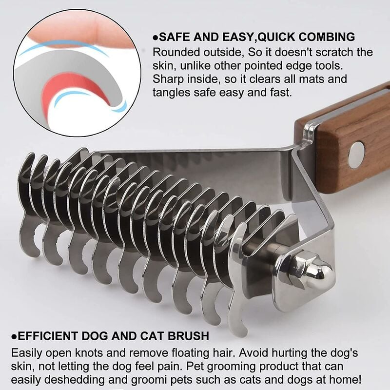 Coat King Heavy Duty Deshedding Brush Grooming Comb | Significantly Reduces Shedding | Dogs & Cats
