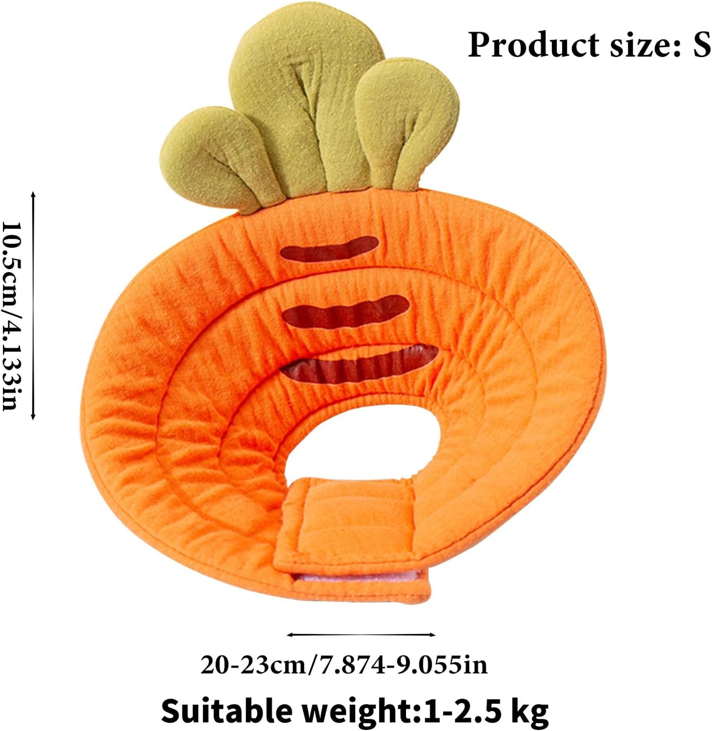Carrot Shape Soft Pet Cone Collar | Prevents Licking & Biting | Post-Surgery Recovery | Small
