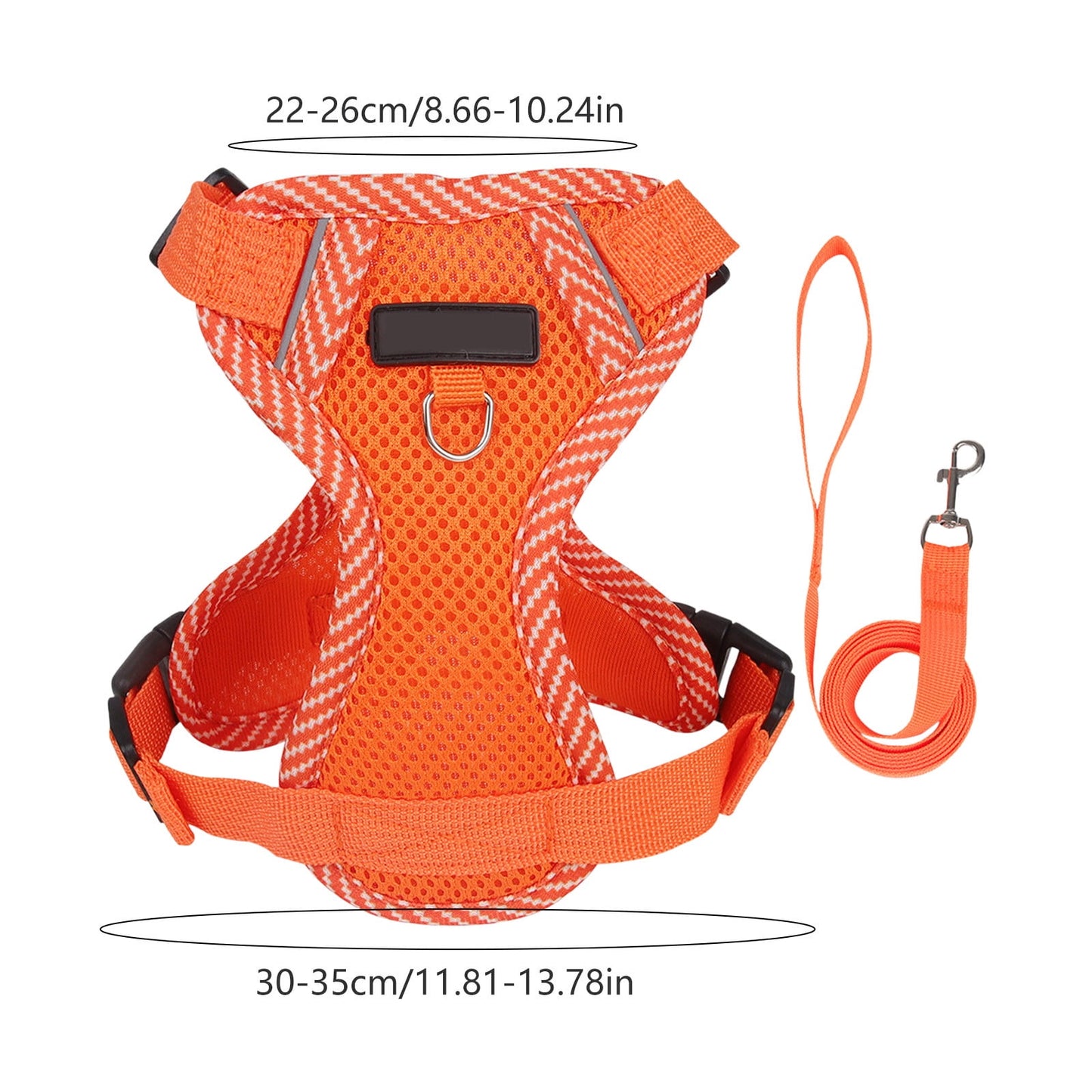 Orange Reflective Step-In Dog & Cat Harness with Lead | Small & Medium Pets