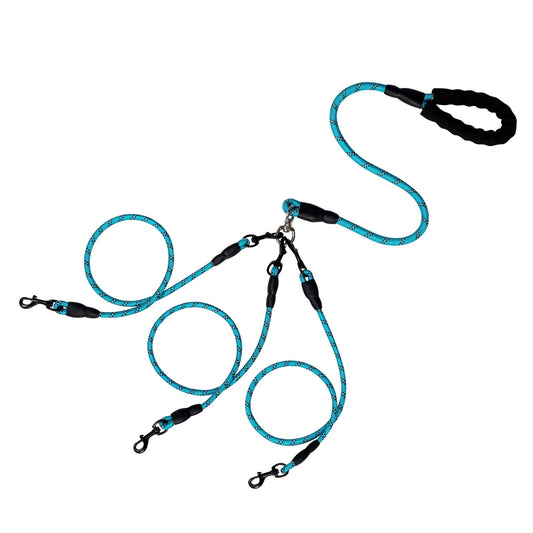 No-Tangle 3-Dog Bungee Leash | Heavy Duty | Shock Absorbing | Reflective