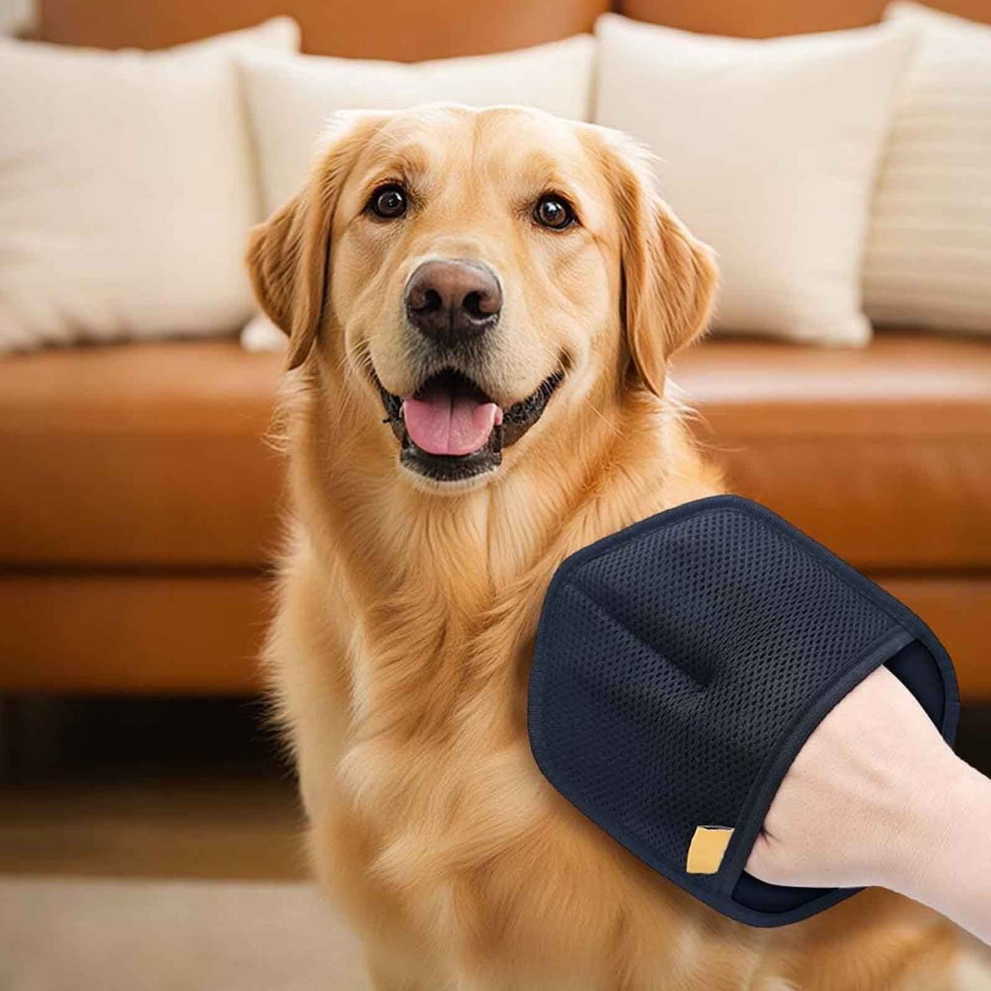 Blue & Black Electrostatic Pet Hair Removal Gloves | Thickened Reusable Brush | Dogs & Cats | Furniture & Car