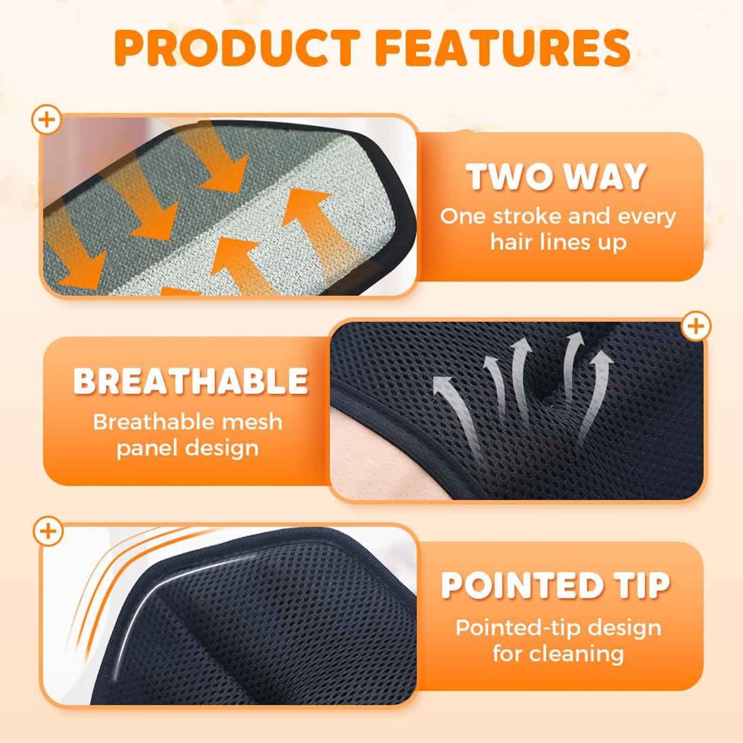 Blue & Orange Pet Static Electricity Hair Removal Gloves | Reusable | Dog & Cat