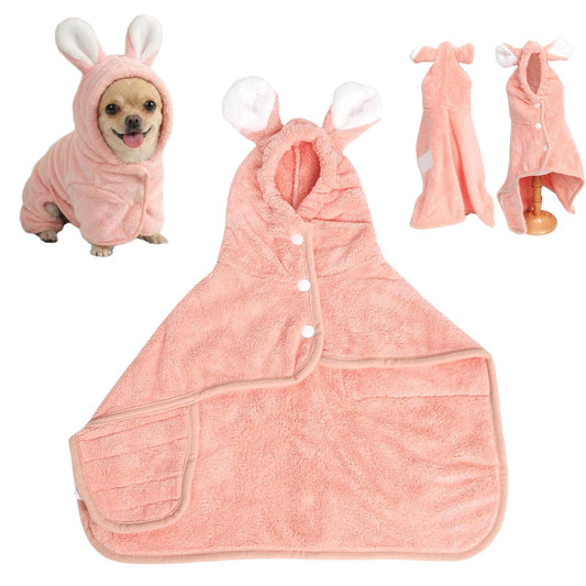 Puppy Bathrobe with Hood | XS Pink