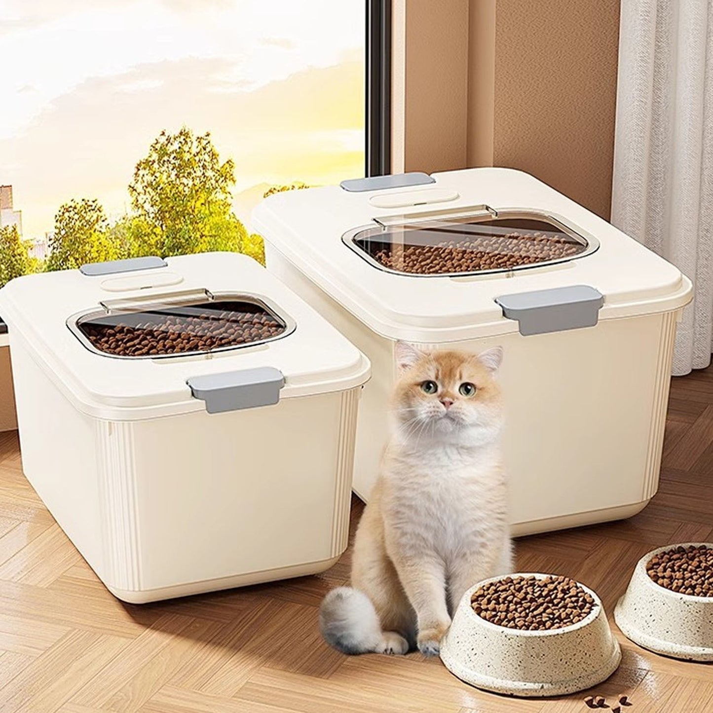 Airtight Pet Food Storage Container | Small | Up to 10lbs | With Measuring Cup