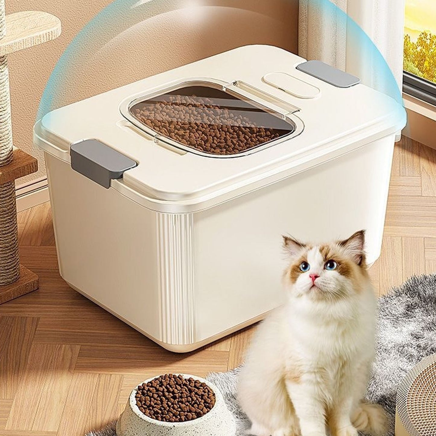 Airtight Pet Food Storage Container | Small | Up to 10lbs | With Measuring Cup