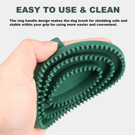 2pcs Soft Rubber Curry Comb Brush with Handle for Horses