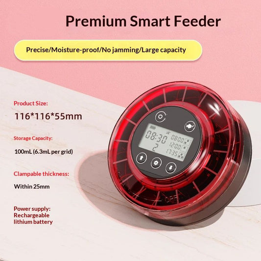 Automatic Fish Feeder for Aquarium - Moisture-Proof and Precision Feeding Betta Vacation Feeder, USB Rechargeable Auto Fish Food Dispenser with Timer,LCD Display