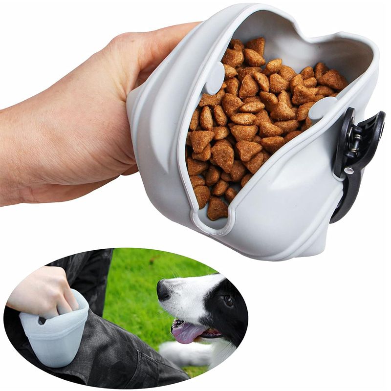 Silicone Dog Treat Pouch 2-Pack | Clip-On Portable Training Container | Magnetic Buckle