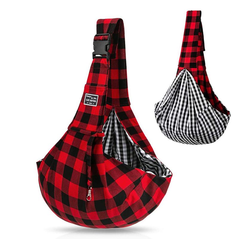 Reversible Dog Carrier Sling | Adjustable Hands-Free Pet Tote Bag | Small Dogs and Cats