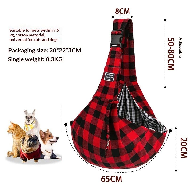 Reversible Dog Carrier Sling | Adjustable Hands-Free Pet Tote Bag | Small Dogs and Cats