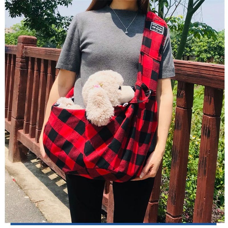 Reversible Dog Carrier Sling | Adjustable Hands-Free Pet Tote Bag | Small Dogs and Cats