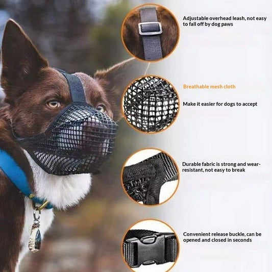 Dog Muzzle, Mesh Muzzles for Small Large Dogs — M Black