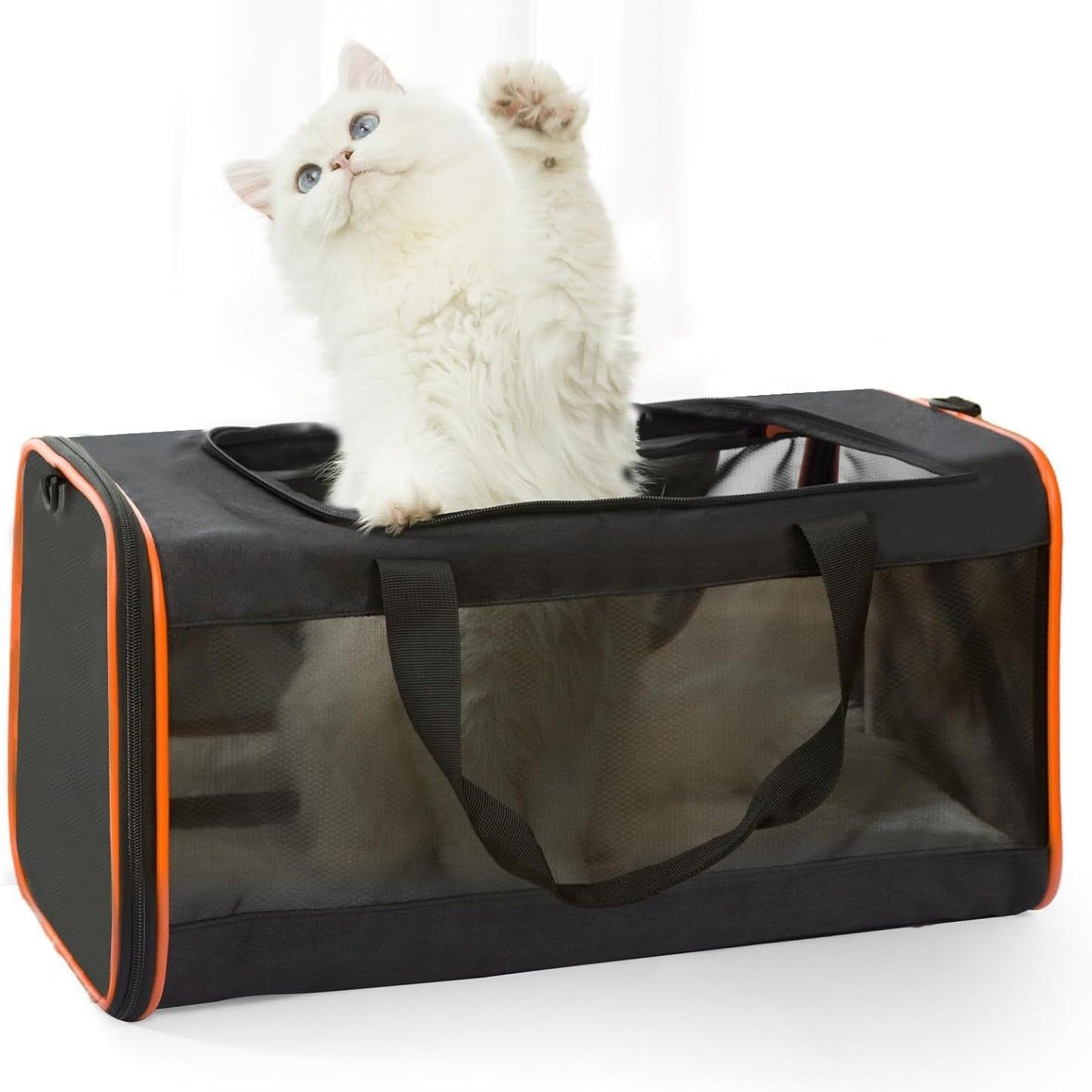 Soft Pet Carrier Travel Bag | Large Cats 20lbs+ and Small Dogs | Breathable Softside