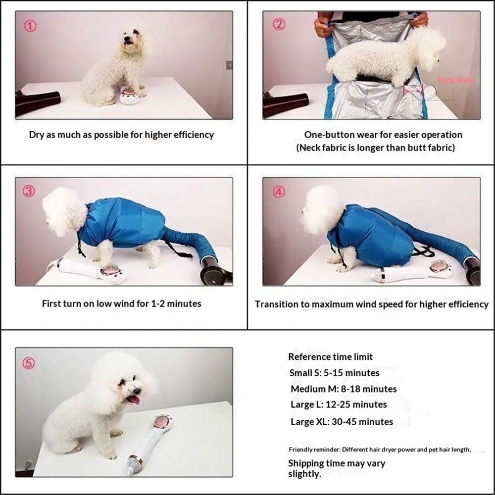 Portable Pet Hair Dryer L | Professional Fast Blow Dryer | Low Noise | Dogs & Cats