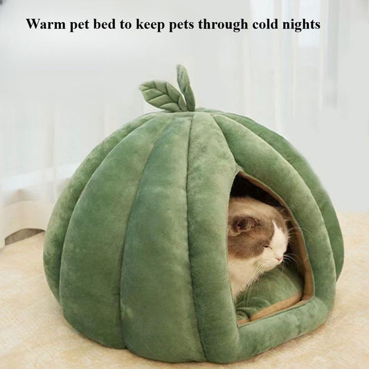 Pumpkin Shape Cat Cave Bed | S