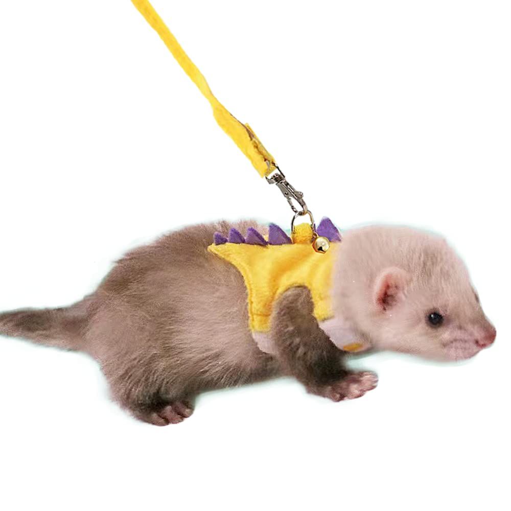 Small Animal Harness and Leash Set | Ferret Rabbit Guinea Pig Chihuahua | Yellow