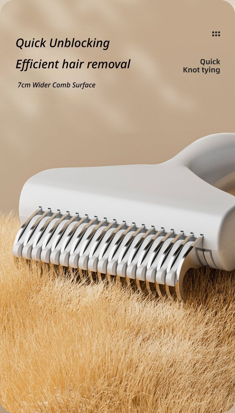 One-Touch Self-Cleaning Pet Detangling Comb | Removes Loose Hair | Dog & Cat