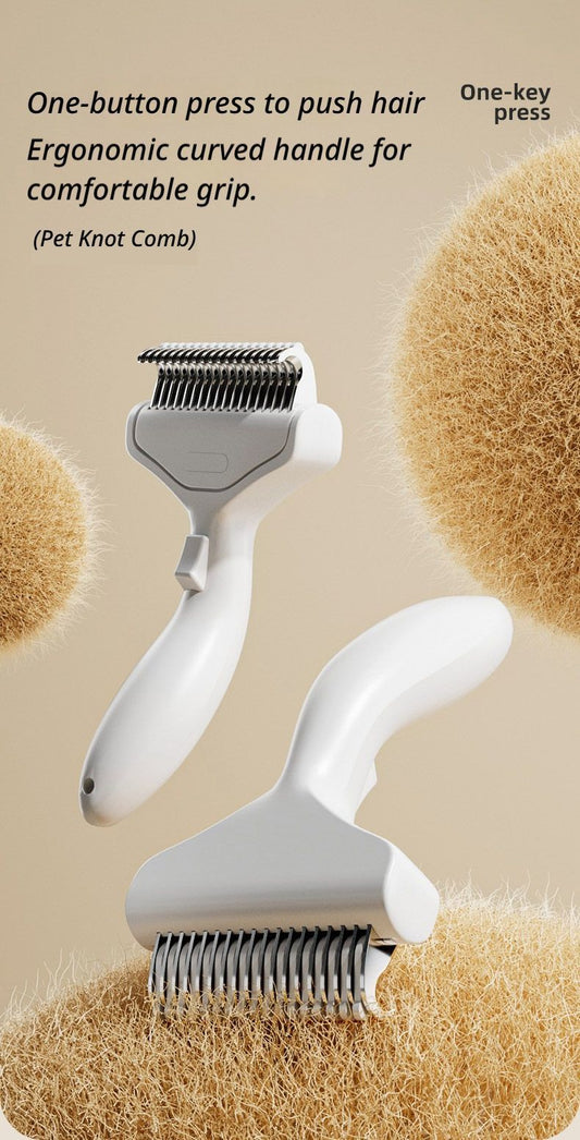 One-Touch Self-Cleaning Pet Detangling Comb | Anti-Static | Dog & Cat