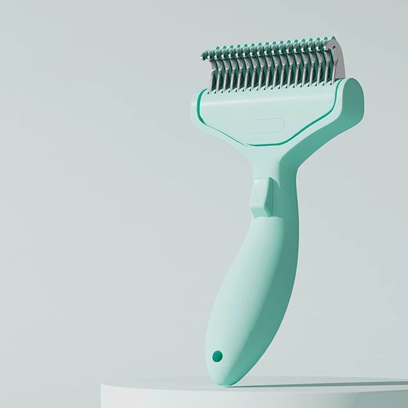 One-Touch Self-Cleaning Pet Detangling Comb | Fine & Wide Tooth | Dog & Cat
