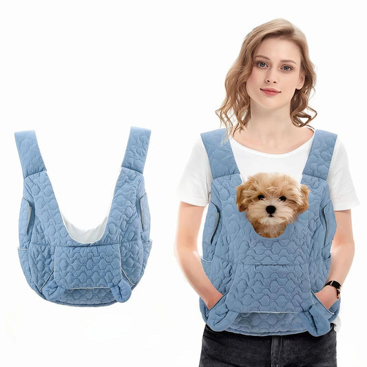 Pet Chest Carrier Front-Facing Backpack Small Dog Cat Breathable | BLUE