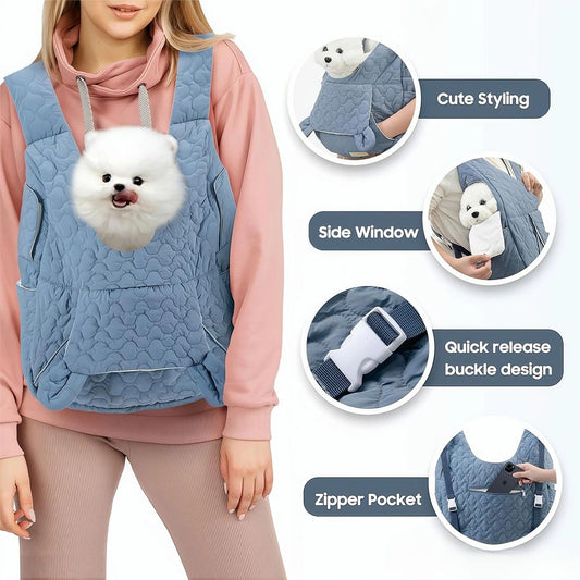 Pet Chest Carrier Front-Facing Backpack Small Dog Cat Breathable | BLUE