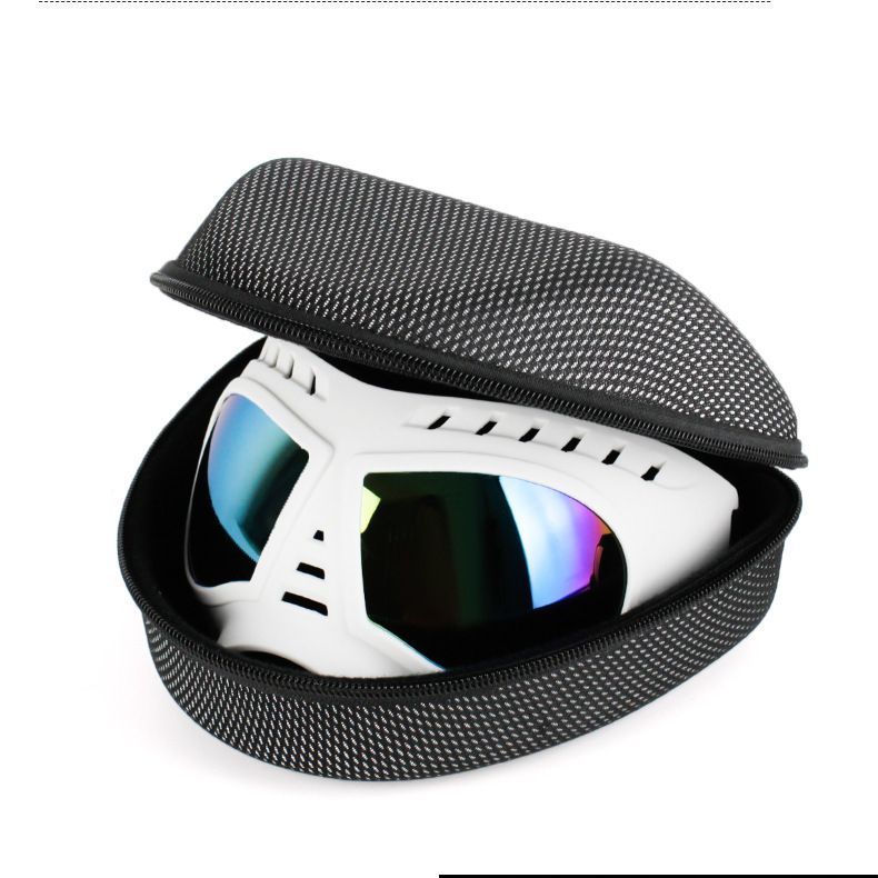 Large Dog Goggles | Windproof, Snowproof, UV Protection, Flexible Frame Sunglasses for Outdoor Adventure(WHITE)
