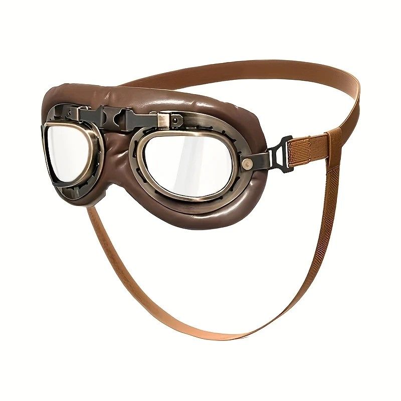 Retro Aviator Dog Goggles | Windproof & UV Protection Adjustable Foldable Sunglasses for Medium-Large Dogs(Bronze &Color)