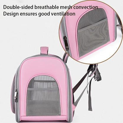 Pet Backpack Portable Transparent Foldable Comfort Design Hands-Free