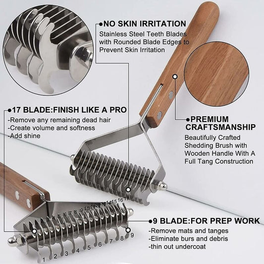 Coat King Pet Grooming Deshedding Brush & Comb Rake | Dogs & Cats