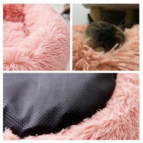 Fluffy Dog Bed Cat Bed 50cm, Dark Grey