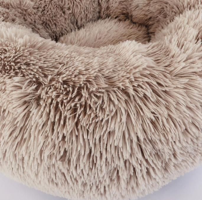 Fluffy Dog Bed Cat Bed 60cm, Light Grey