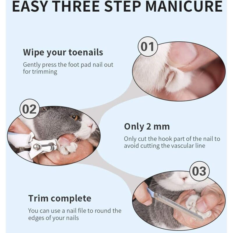 Pet Nail Clippers with Nail File | Small, Medium & Large Dogs, Cats, Birds & Rodents