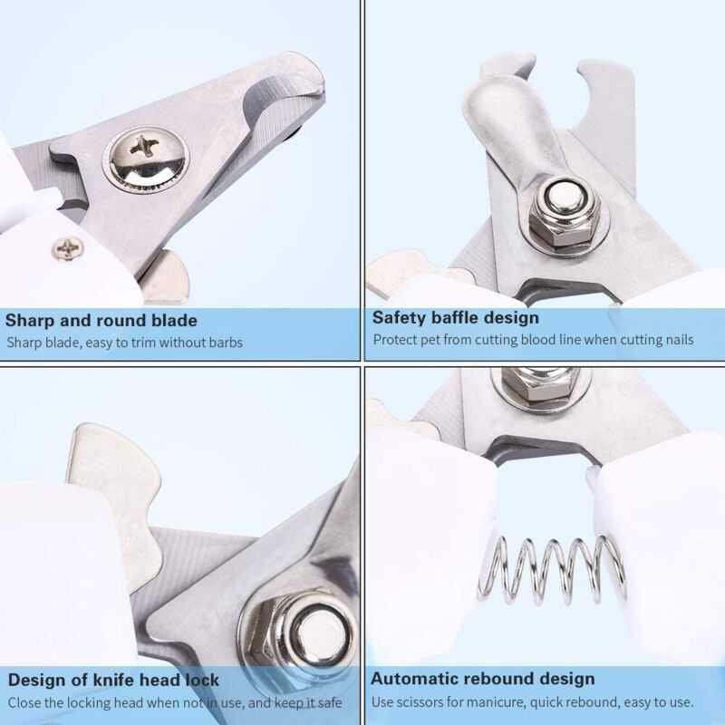 Pet Nail Clippers with Nail File | Small, Medium & Large Dogs, Cats, Birds & Rodents